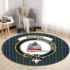 MacNeil of Barra Modern Tartan Crest Round Rug