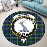 MacNeil of Colonsay Modern Tartan Crest Round Rug