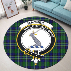 MacNeil of Colonsay Modern Tartan Crest Round Rug