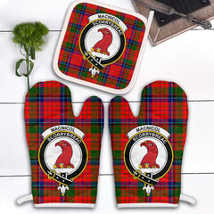 MacNicol Of Scorrybreac Tartan Crest Oven Mitt And Pot Holder (2 Oven Mitts + 1 Pot Holder)