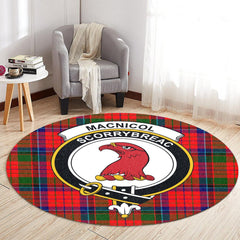 MacNicol of Scorrybreac Tartan Crest Round Rug