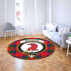 MacNicol of Scorrybreac Tartan Crest Round Rug