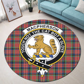 MacPherson Ancient Tartan Crest Round Rug