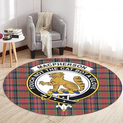 MacPherson Ancient Tartan Crest Round Rug