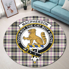 MacPherson Dress Ancient Tartan Crest Round Rug
