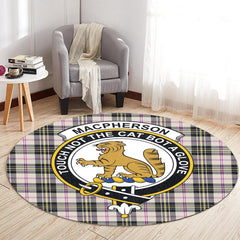 MacPherson Dress Ancient Tartan Crest Round Rug