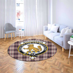 MacPherson Hunting Ancient Tartan Crest Round Rug