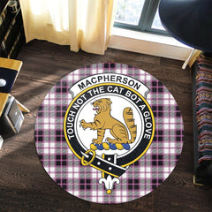 MacPherson Hunting Modern Tartan Crest Round Rug