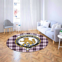 MacPherson Hunting Modern Tartan Crest Round Rug