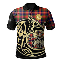 MacPherson Modern Tartan Polo Shirt Viking Wolf