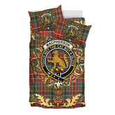 MacPherson Weathered Tartan Crest Bedding Set - Golden Thistle Style