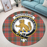 MacPherson Weathered Tartan Crest Round Rug