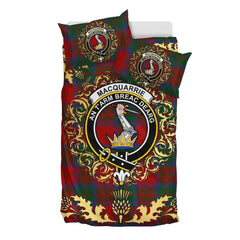 MacQuarrie 02 Tartan Crest Bedding Set - Golden Thistle Style