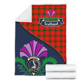 MacQuarrie Tartan Crest Premium Blanket - Thistle Style
