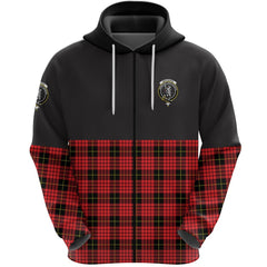 MacQueen Modern Clan Half Of Tartan Zipper Hoodie