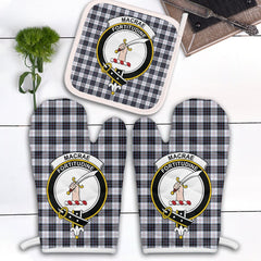 MacRae Dress Modern Tartan Crest Oven Mitt And Pot Holder (2 Oven Mitts + 1 Pot Holder)