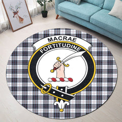 MacRae Dress Modern Tartan Crest Round Rug