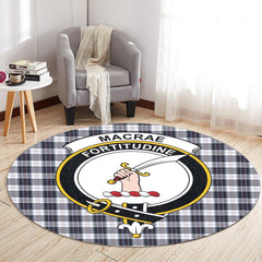 MacRae Dress Modern Tartan Crest Round Rug