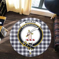 MacRae Dress Modern Tartan Crest Round Rug