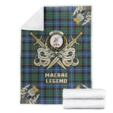 MacRae Hunting Ancient Tartan Gold Courage Symbol Blanket