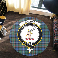 MacRae Hunting Ancient Tartan Crest Round Rug