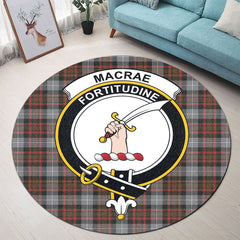 MacRae Hunting Weathered Tartan Crest Round Rug