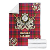 MacRae Modern Tartan Gold Courage Symbol Blanket