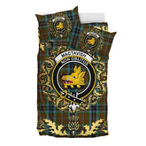 MacTavish Hunting Tartan Crest Bedding Set - Golden Thistle Style
