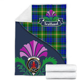 Maitland Tartan Crest Premium Blanket - Thistle Style