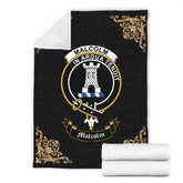 Malcolm (or MacCallum) Crest Tartan Premium Blanket Black
