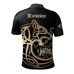 Matheson Clan Polo Shirt Viking Wolf