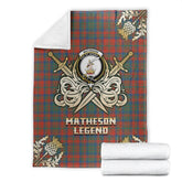 Matheson Ancient Tartan Gold Courage Symbol Blanket