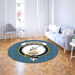 Matheson Hunting Ancient Tartan Crest Round Rug