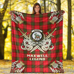 Maxwell Modern Tartan Gold Courage Symbol Blanket