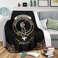 McKerrell Crest Tartan Premium Blanket Black