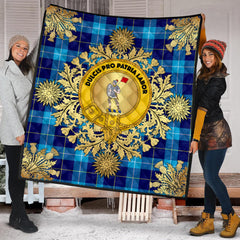McKerrell Tartan Crest Premium Quilt - Gold Thistle Style