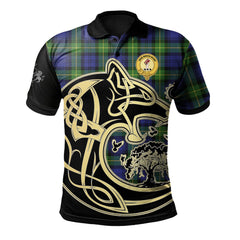 Meldrum Tartan Polo Shirt Viking Wolf