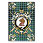 Melville Tartan Crest Black Garden Flag - Gold Thistle Style