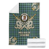 Melville Tartan Gold Courage Symbol Blanket