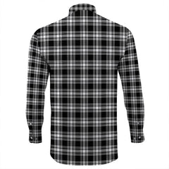 Menzies Black & White Modern Tartan Long Sleeve Button Shirt