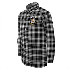 Menzies Black & White Modern Tartan Long Sleeve Button Shirt