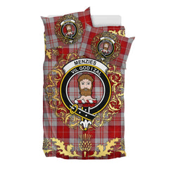 Menzies 04 Tartan Crest Bedding Set - Golden Thistle Style