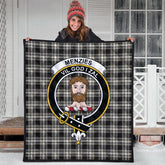 Menzies Black and White Ancient Tartan Quilt