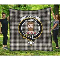 Menzies Black and White Ancient Tartan Quilt