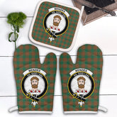 Menzies Green Ancient Tartan Crest Oven Mitt And Pot Holder (2 Oven Mitts + 1 Pot Holder)