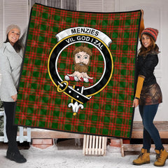 Menzies Green Modern Tartan Quilt
