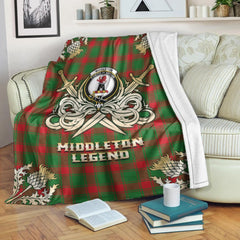 Middleton Modern Tartan Gold Courage Symbol Blanket