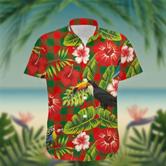 Moncreiffe Tartan Hawaiian Shirt Hibiscus, Coconut, Parrot, Pineapple - Tropical Garden Shirt
