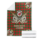 Moncrieff Tartan Gold Courage Symbol Blanket