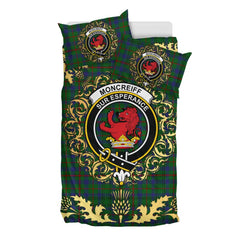 Moncrieff of Atholl Tartan Crest Bedding Set - Golden Thistle Style
